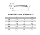Technisch Linsenblechschrauben ISO 14585 DIN 7981 TX.jpg